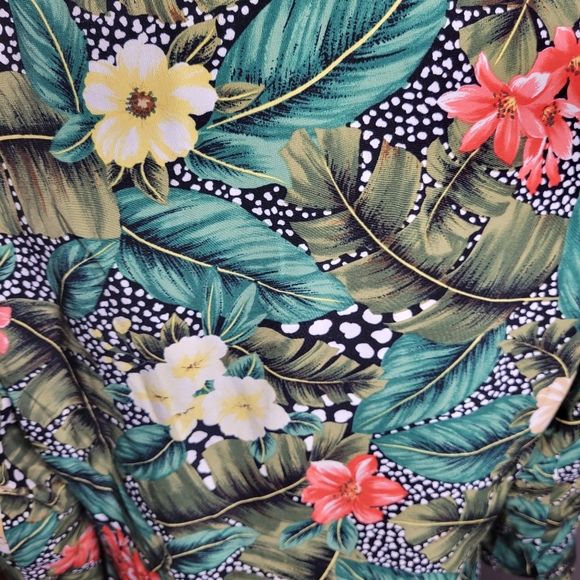 VINTAGE 80'S LIZ CLAIBORNE FLORAL TROPICAL ANIMAL PRINT BLAZER - Picture 5 of 11